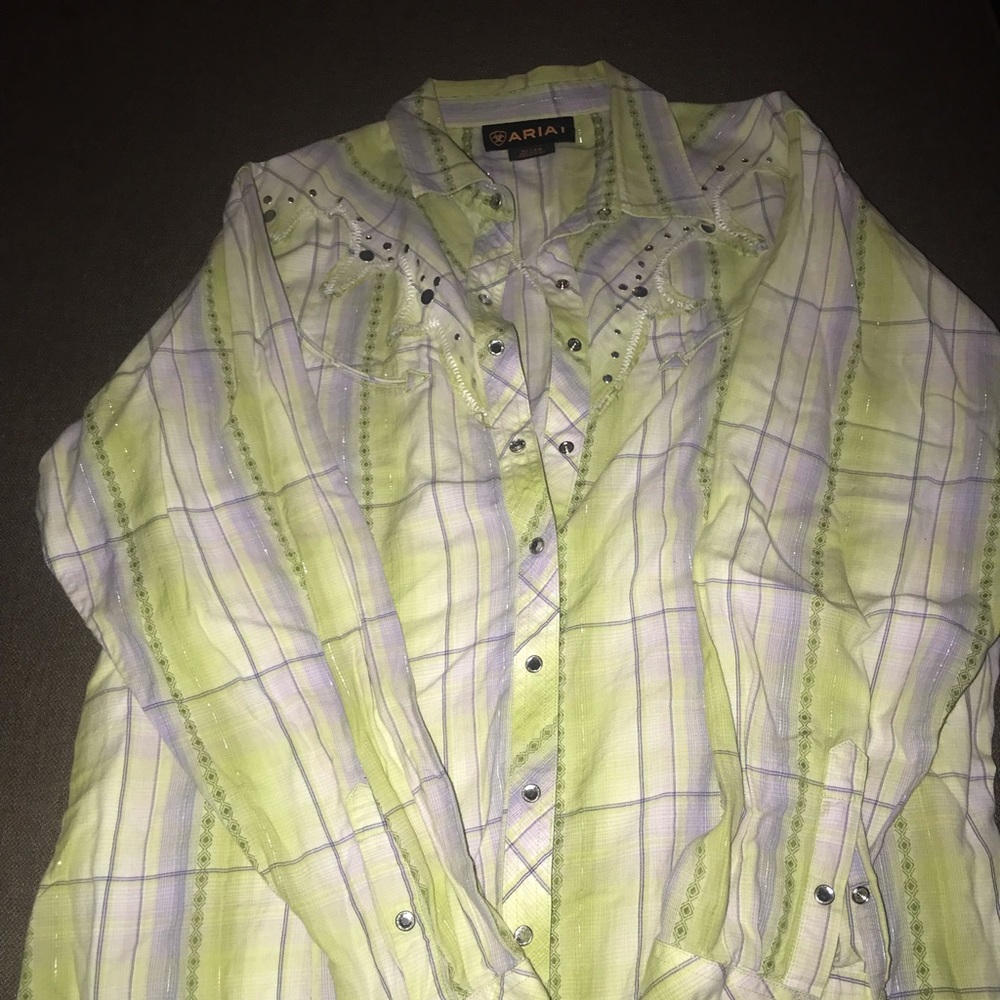 Lime Green Women’s Ariat Button Up